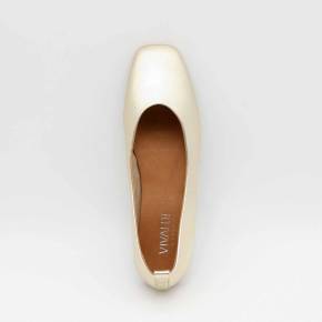 BALLERINES CONCORDE CUIR METALLISE PLATINE