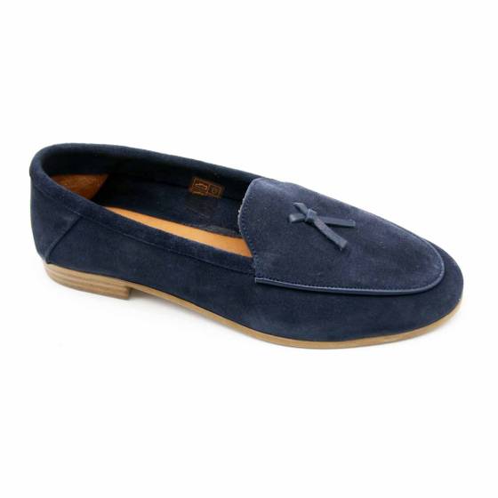 MOCASSINS 4113 CUIR-VELOURS BLEU MARINE