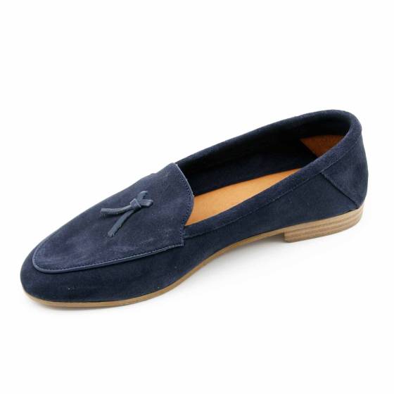 MOCASSINS 4113 CUIR-VELOURS BLEU MARINE