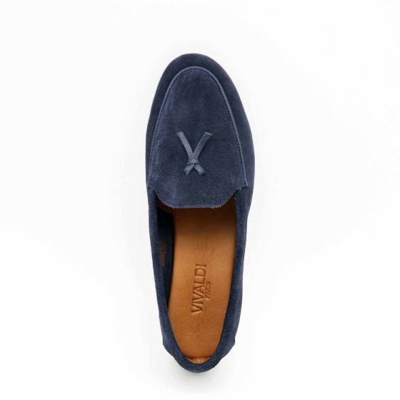 MOCASSINS 4113 CUIR-VELOURS BLEU MARINE