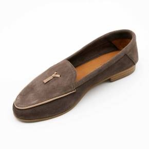 MOCASSINS 4113 CUIR-VELOURS TAUPE