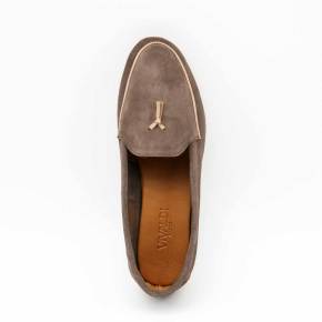 MOCASSINS 4113 CUIR-VELOURS TAUPE