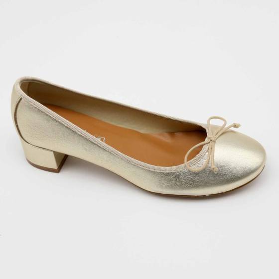 BALLERINES 93 CUIR-METALLISE PLATINE