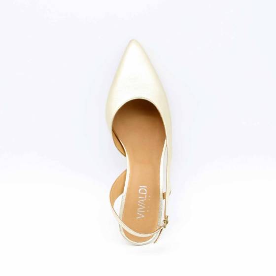 ESCARPIN SLINGBACK ROXANE CUIR-METALLISE PLATINE