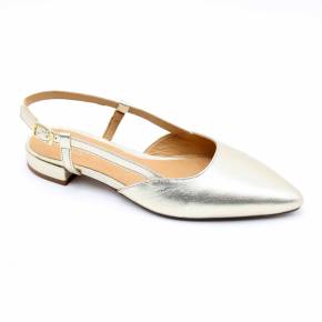 ESCARPIN SLINGBACK MANON CUIR METALLISE PLATINE