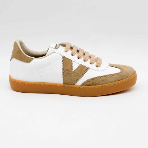 SNEAKERS 1126207 CUIR ET TEXTILE BEIGE
