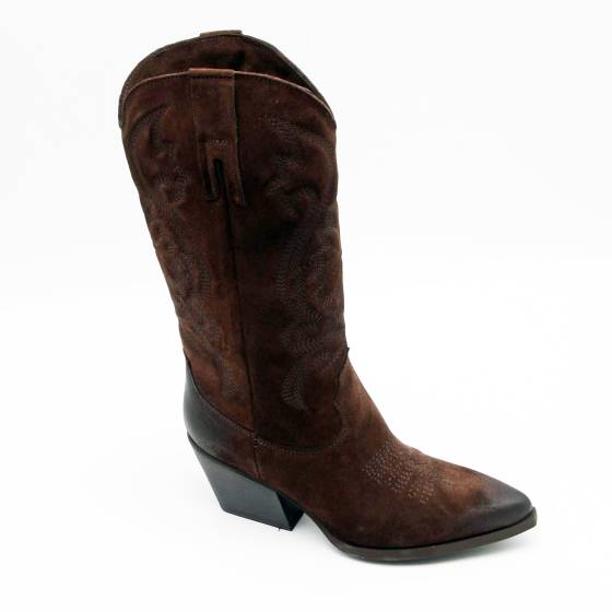 BOTTE TX160 CUIR-VELOURS MARRON