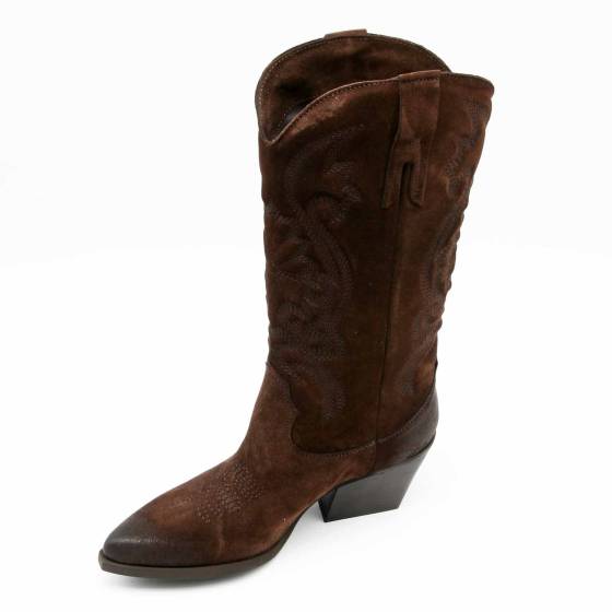 BOTTE TX160 CUIR-VELOURS MARRON