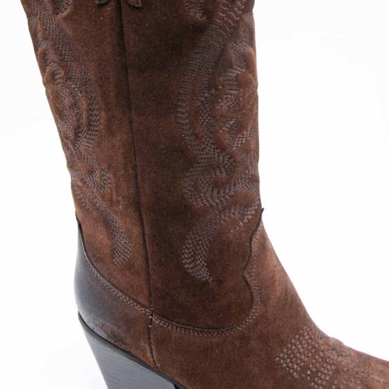 BOTTE TX160 CUIR-VELOURS MARRON