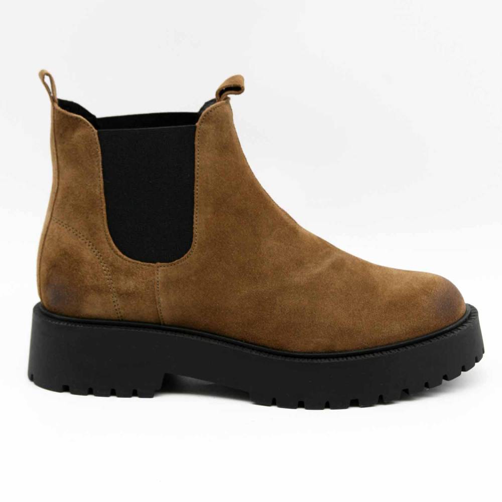 BOOTS ISABELLE CUIR-VELOURS TAUPE