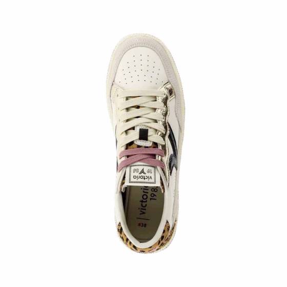 SNEAKERS VICTORIA 8806114 CUIR IMPRIME CREME