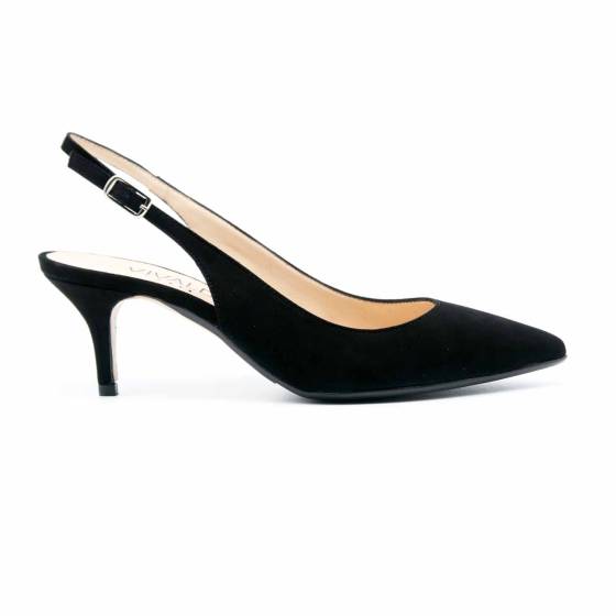 ESCARPIN E205  CUIR-VELOURS NOIR