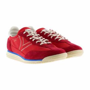 BASKETS VICTORIA 1158108 VEAU VELOURS ET NYLON ROUGE