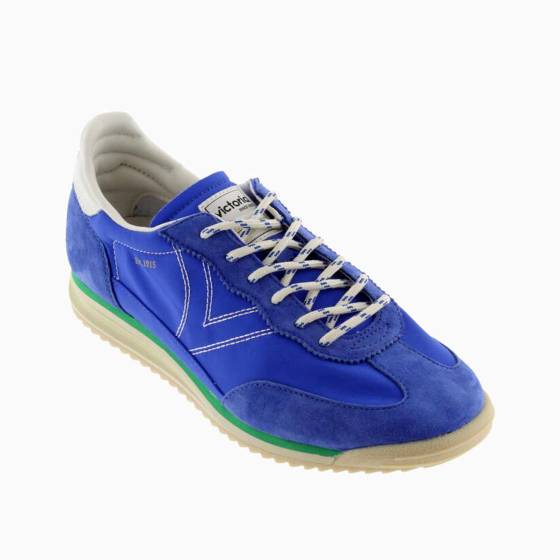 BASKETS VICTORIA 1158108 VEAU VELOURS ET NYLON BLEU