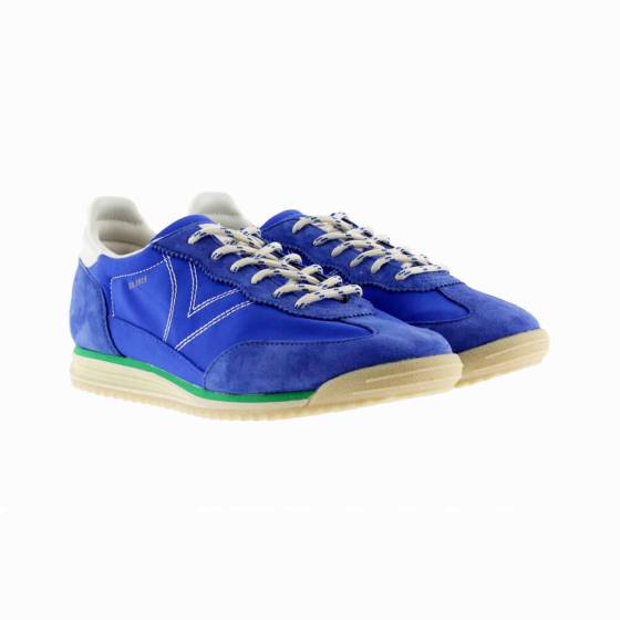 BASKETS VICTORIA 1158108 VEAU VELOURS ET NYLON BLEU