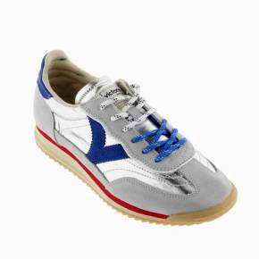 SNEAKERS VICTORIA 1158111 CUIR VELOURS ET NYLON PLATINE