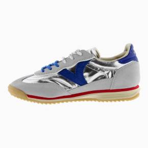SNEAKERS VICTORIA 1158111 CUIR VELOURS ET NYLON PLATINE