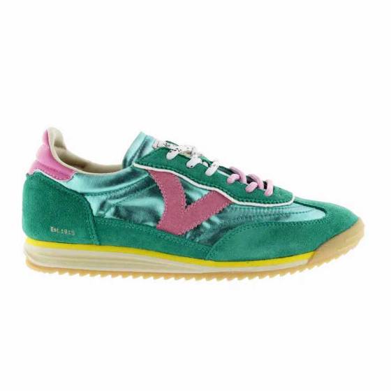 SNEAKERS VICTORIA 1158111 CUIR-VELOURS ET NYLON VERT