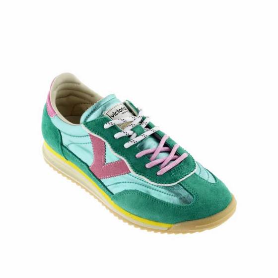 SNEAKERS VICTORIA 1158111 CUIR-VELOURS ET NYLON VERT