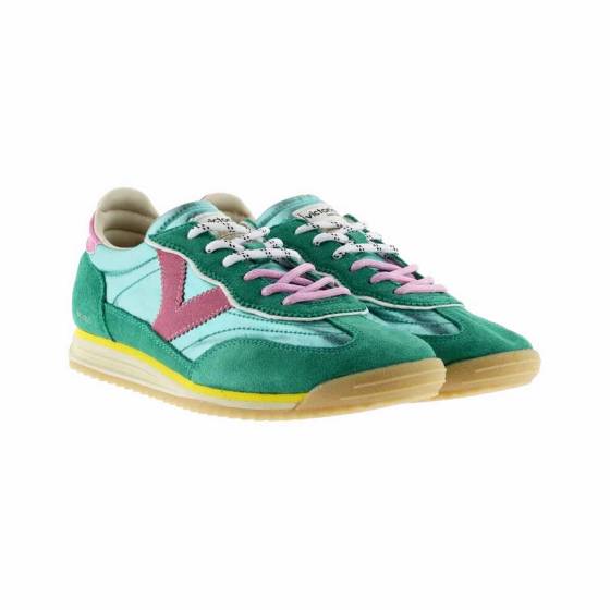 SNEAKERS VICTORIA 1158111 CUIR-VELOURS ET NYLON VERT