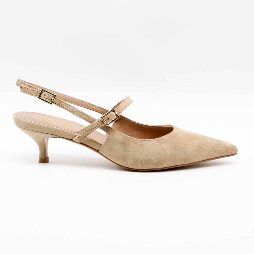 SLINGBACK FANY20 CUIR VELOURS BEIGE