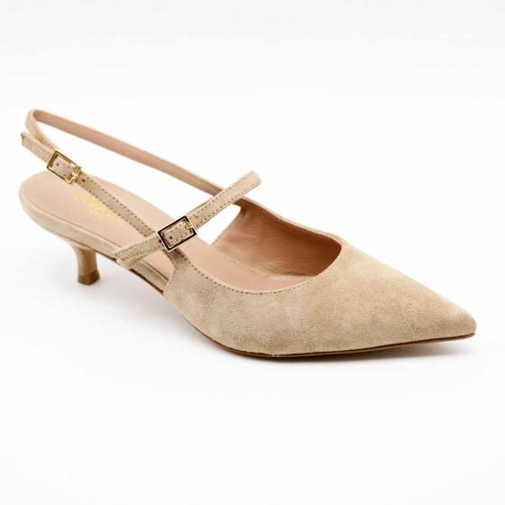 SLINGBACK FANY20 CUIR VELOURS BEIGE