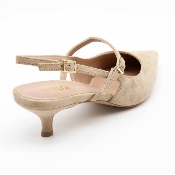 SLINGBACK FANY20 CUIR VELOURS BEIGE