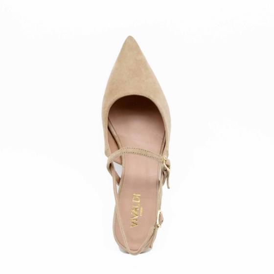 SLINGBACK FANY20 CUIR VELOURS BEIGE