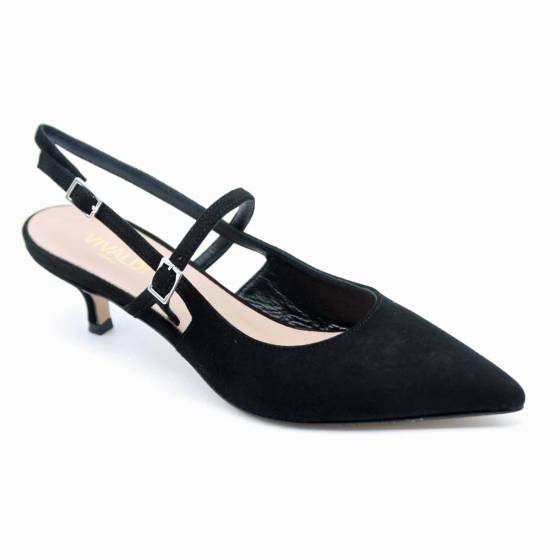 SLINGBACK FANY20 CUIR VELOURS NOIR