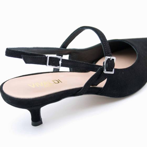 SLINGBACK FANY20 CUIR VELOURS NOIR