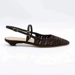 SLINGBACK HOPE8 CUIR VELOURS MARRON