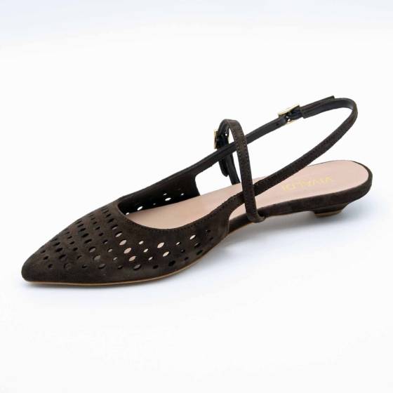 SLINGBACK HOPE8 CUIR VELOURS MARRON