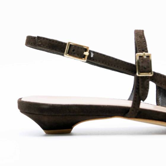 SLINGBACK HOPE8 CUIR VELOURS MARRON