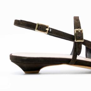 SLINGBACK HOPE8 CUIR VELOURS MARRON