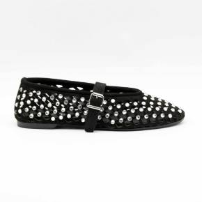 BALLERINE 724 CUIR-VELOURS NOIR