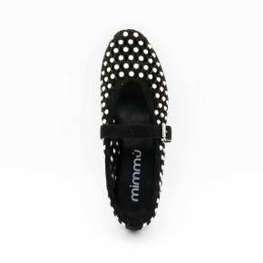 BALLERINE 724 CUIR-VELOURS NOIR