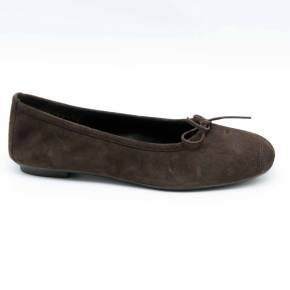 BALLERINE REQINS HARMONY CUIR-VELOURS MARRON FONCE