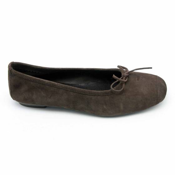 BALLERINE REQINS HARMONY CUIR-VELOURS MARRON FONCE