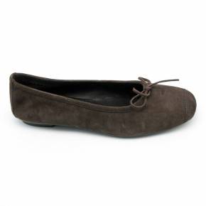 BALLERINE REQINS HARMONY CUIR-VELOURS MARRON FONCE