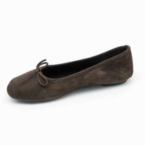 BALLERINE REQINS HARMONY CUIR-VELOURS MARRON FONCE
