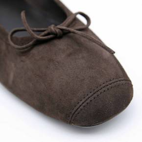 BALLERINE REQINS HARMONY CUIR-VELOURS MARRON FONCE