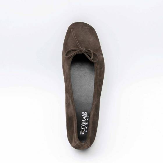 BALLERINE REQINS HARMONY CUIR-VELOURS MARRON FONCE