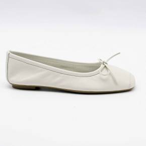 BALLERINE REQINS HARMONY CUIR BLANC