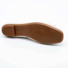 BALLERINE REQINS HARMONY CUIR BLANC