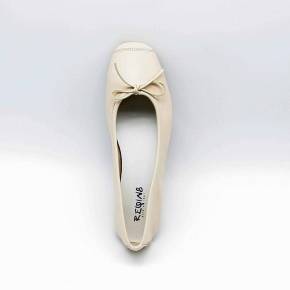 BALLERINE REQINS HARMONY CUIR BLANC