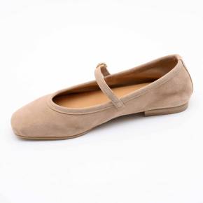 BALLERINE-BABIES LOU CUIR-VELOURS BEIGE