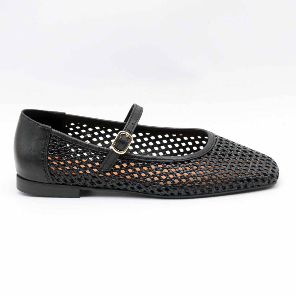 BALLERINE BABIES CORINTHE CUIR PERFORE NOIR