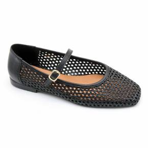 BALLERINE BABIES CORINTHE CUIR PERFORE NOIR