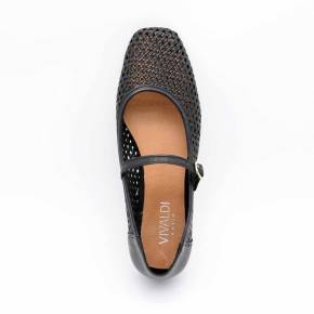 BALLERINE BABIES CORINTHE CUIR PERFORE NOIR