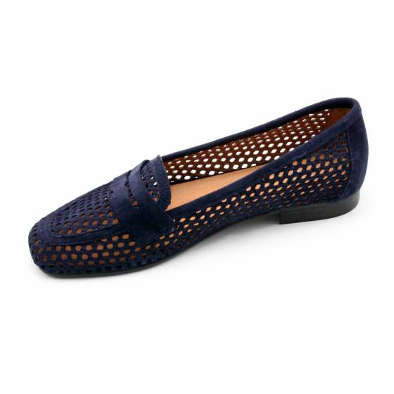 MOCASSIN ELEONORE CUIR-VELOURS MARINE
